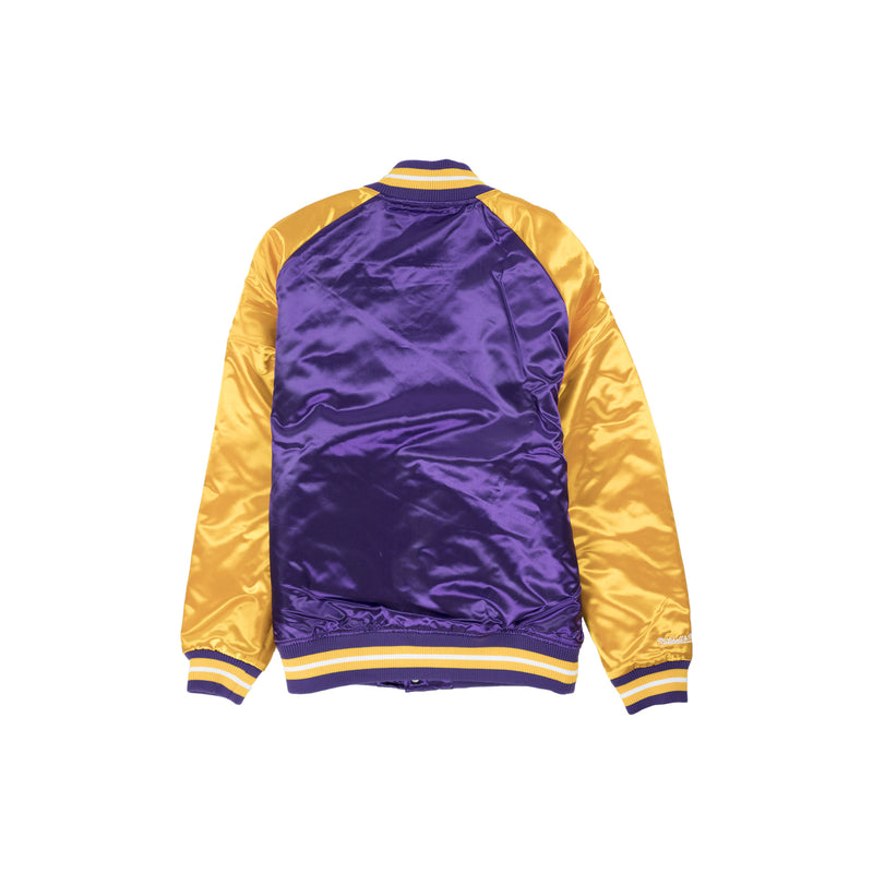 Mitchell & Ness Los Angeles Lakers Satin Baseball Jacket Purple Back