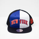 Mitchell & Ness New York Knicks Division Mesh Snapback Hat Blue / White Front