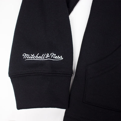 Mitchell & Ness Oakland Raiders Pullover Hockey Fleece Hoodie Black & Silver Embroidered Mitchell & Ness