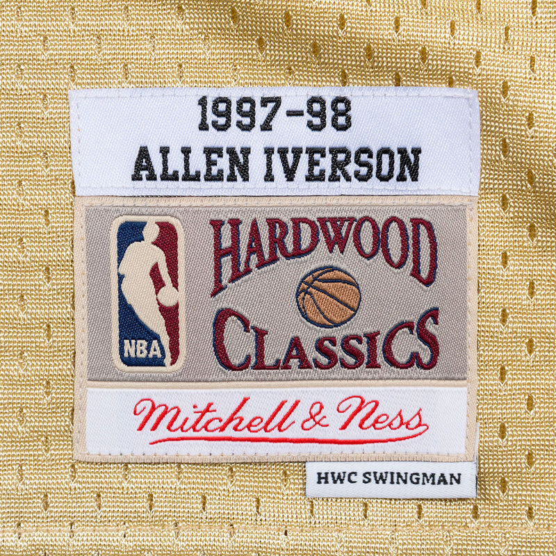 Mitchell & Ness Philadelphia 76ers Allen Iverson Swingman Jersey Gold Trademark