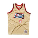 Mitchell & Ness Philadelphia 76ers Allen Iverson Swingman Jersey Gold Front