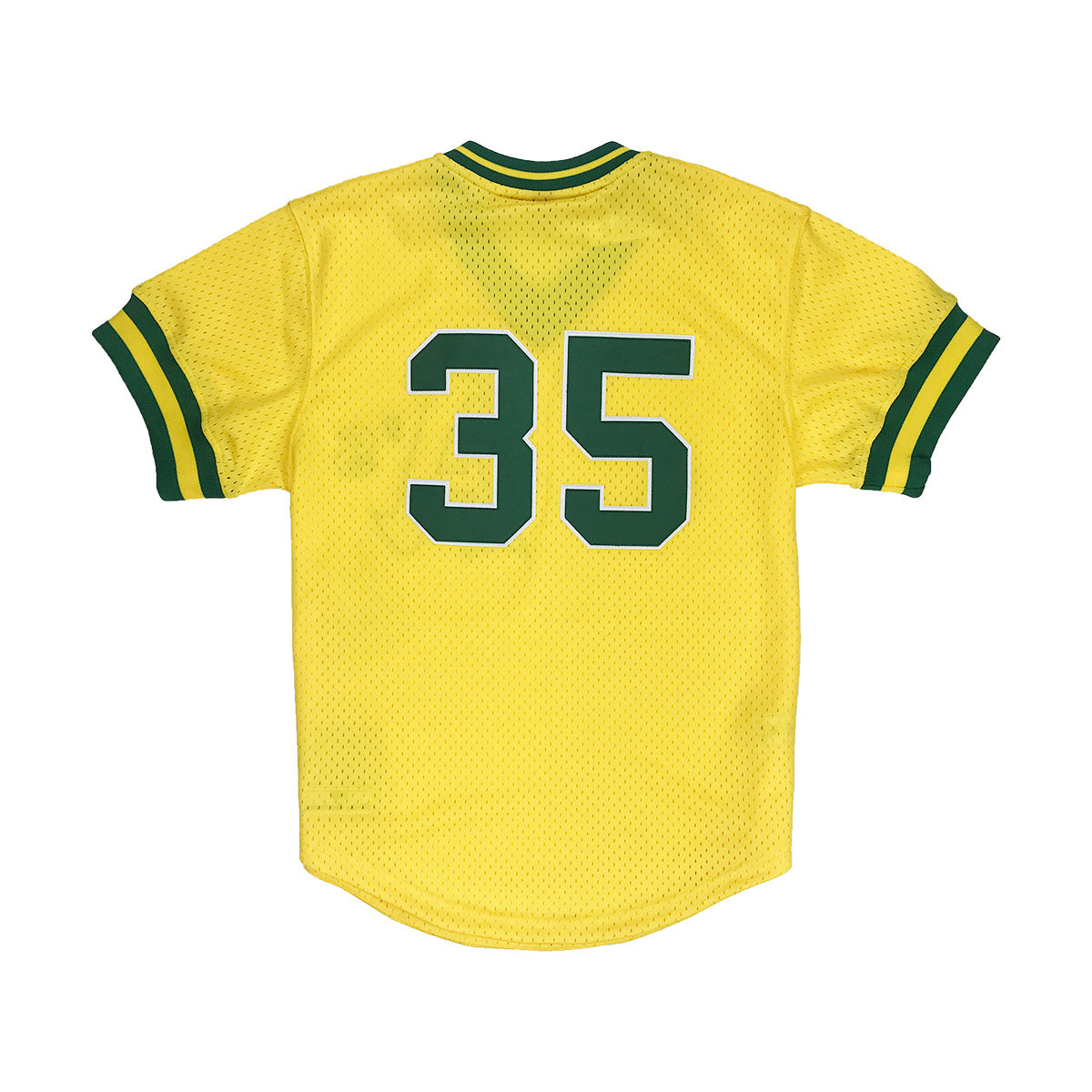 Mitchell & Ness Yellow Oakland Athletics Rickey Henderson BP Jersey  Men's XL