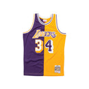 Mitchell & Ness Los Angeles Lakers Shaquille O'Neal Split Swingman Jersey Purple / Gold
