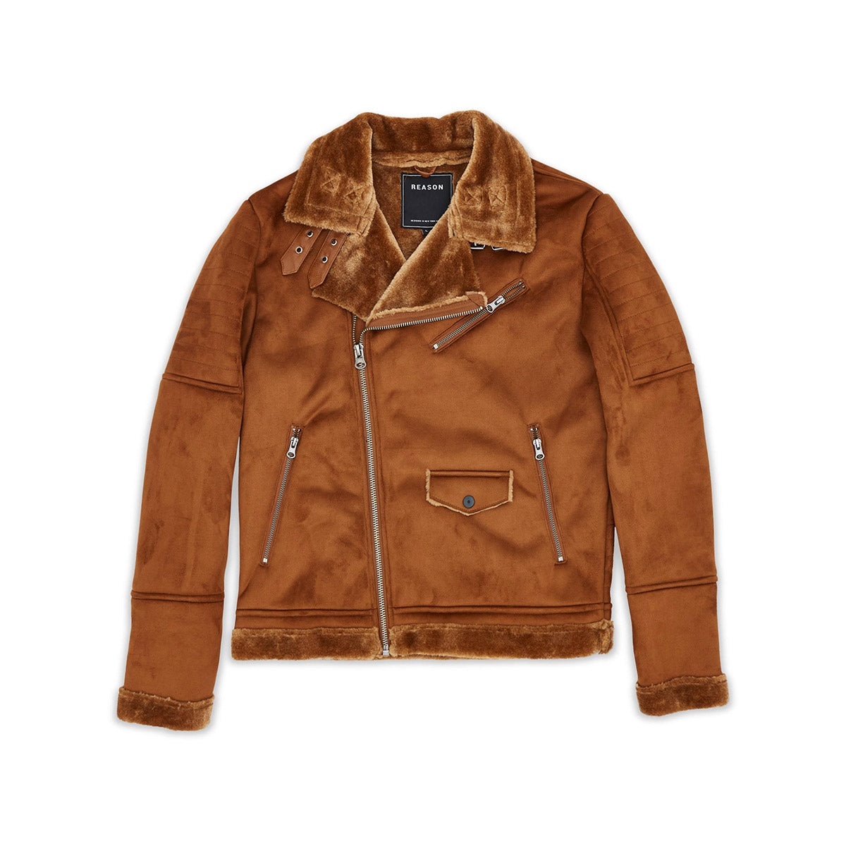 Coalition suede clearance shearling moto jacket