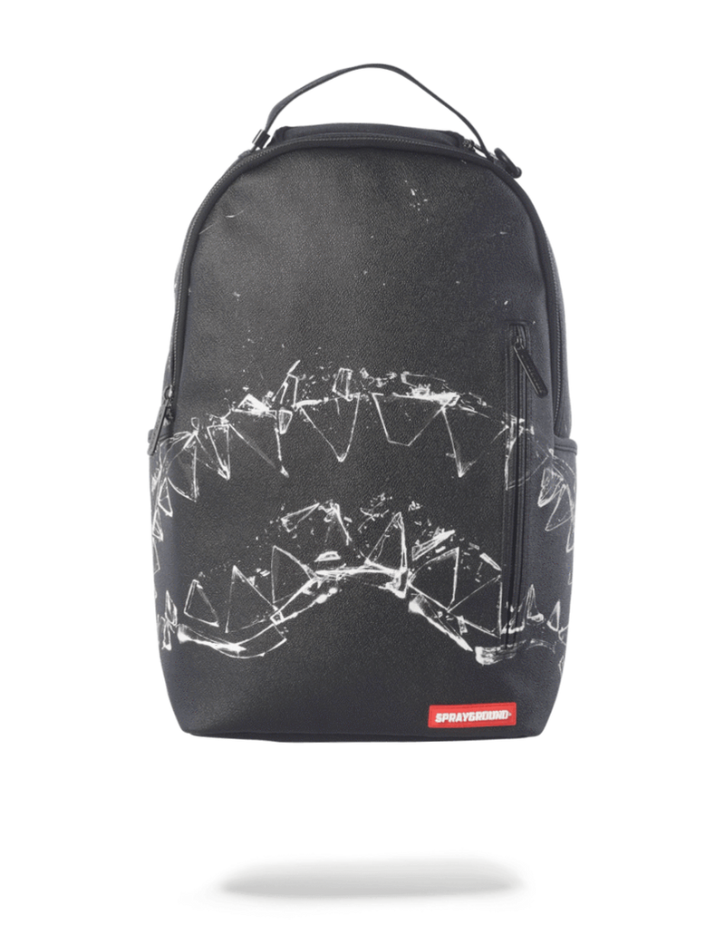 Sprayground Broken Glass Shark Backpack Black Front