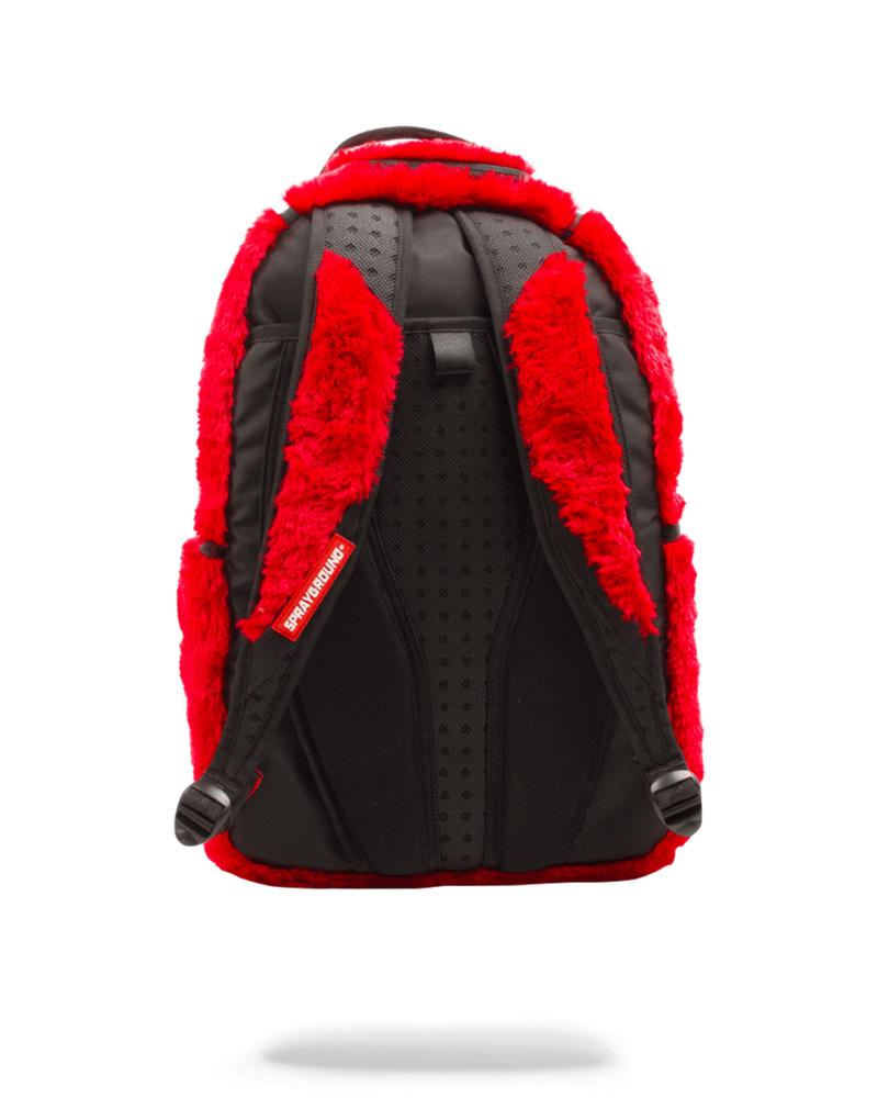 Sprayground Fur Monster Backpack Red Back