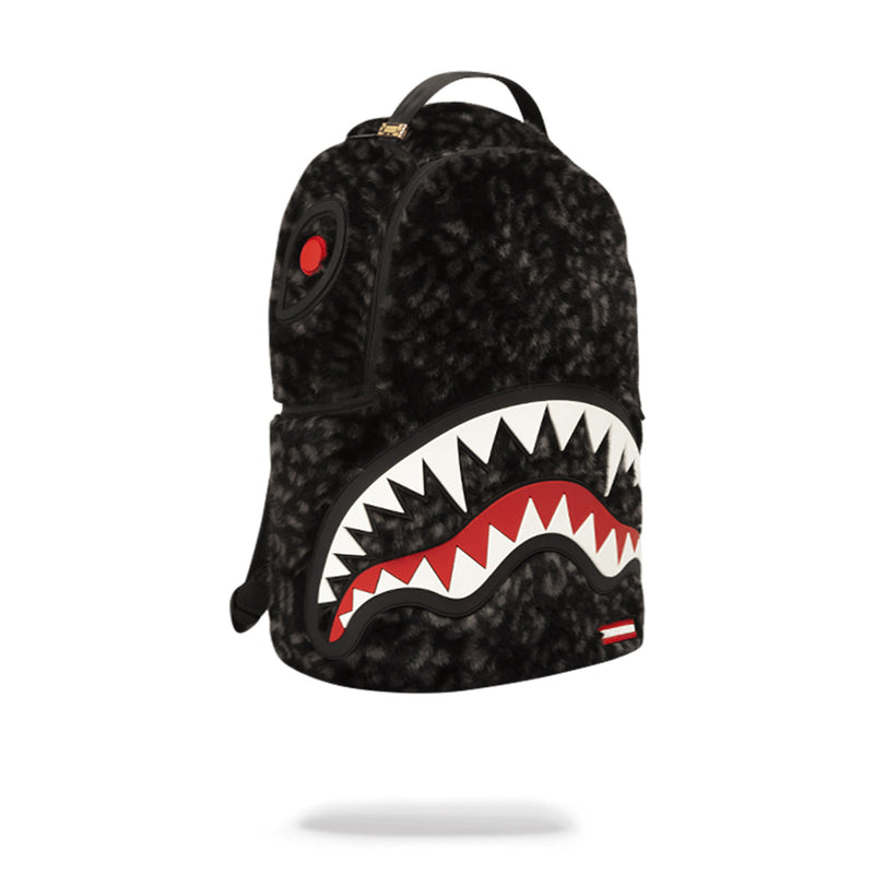 Sprayground Fur Rubber Shark Backpack Black
