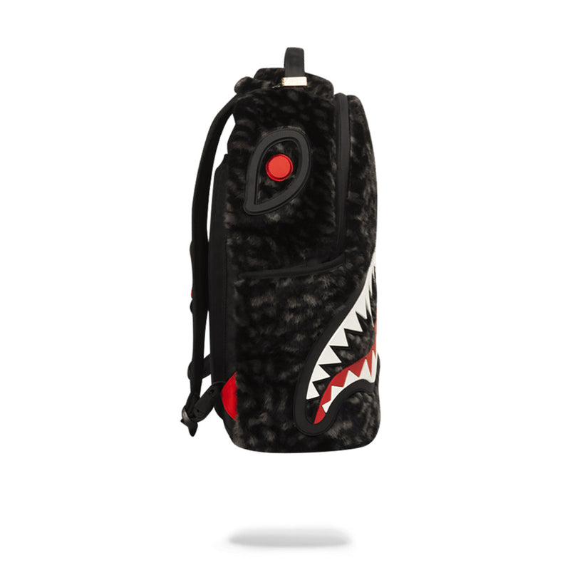 Sprayground Fur Rubber Shark Backpack Black Side