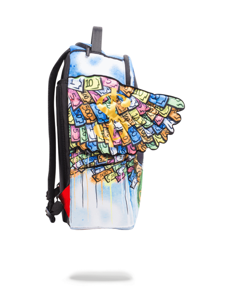 Sprayground Monopoly Money Wings Backpack Side