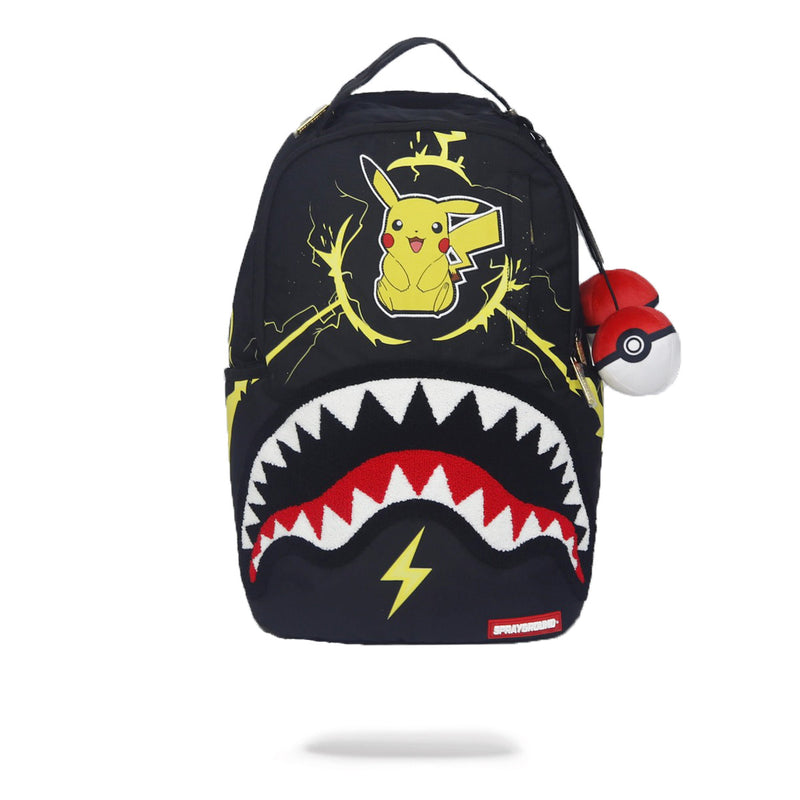 Sprayground Pikachu Shark Backpack Black Front