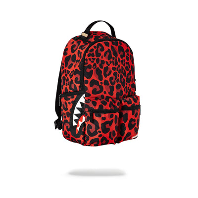 Sprayground Red Leopard Double Cargo Backpack Angled