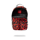 Sprayground Red Leopard Double Cargo Backpack Opened