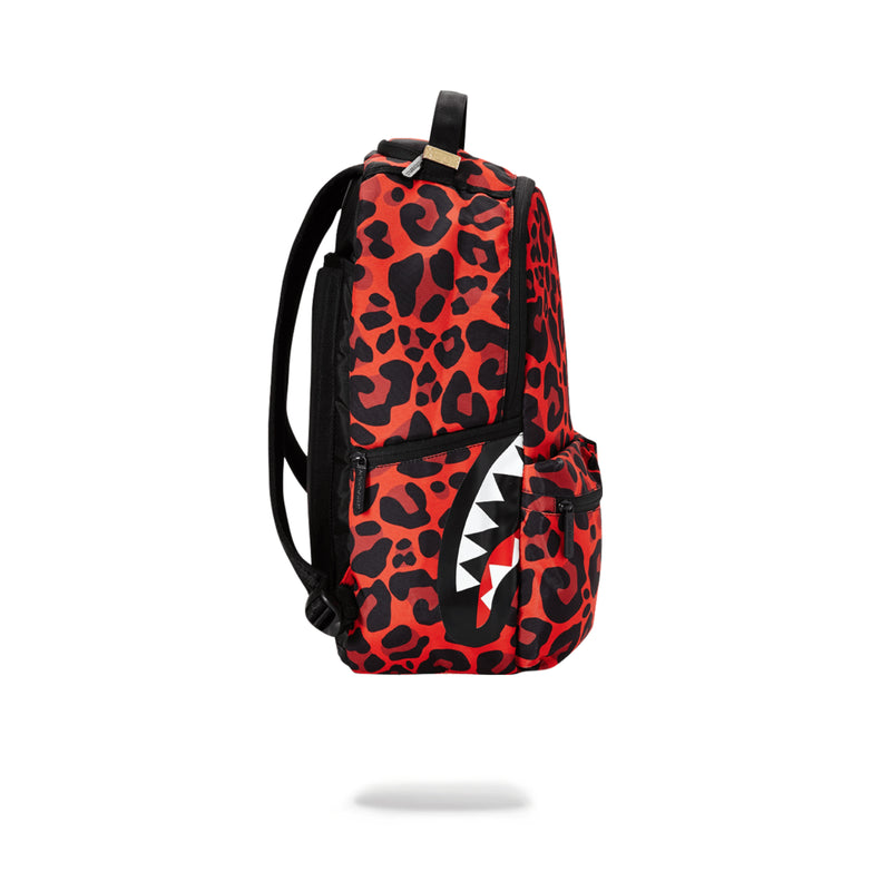 Sprayground Red Leopard Double Cargo Backpack Side