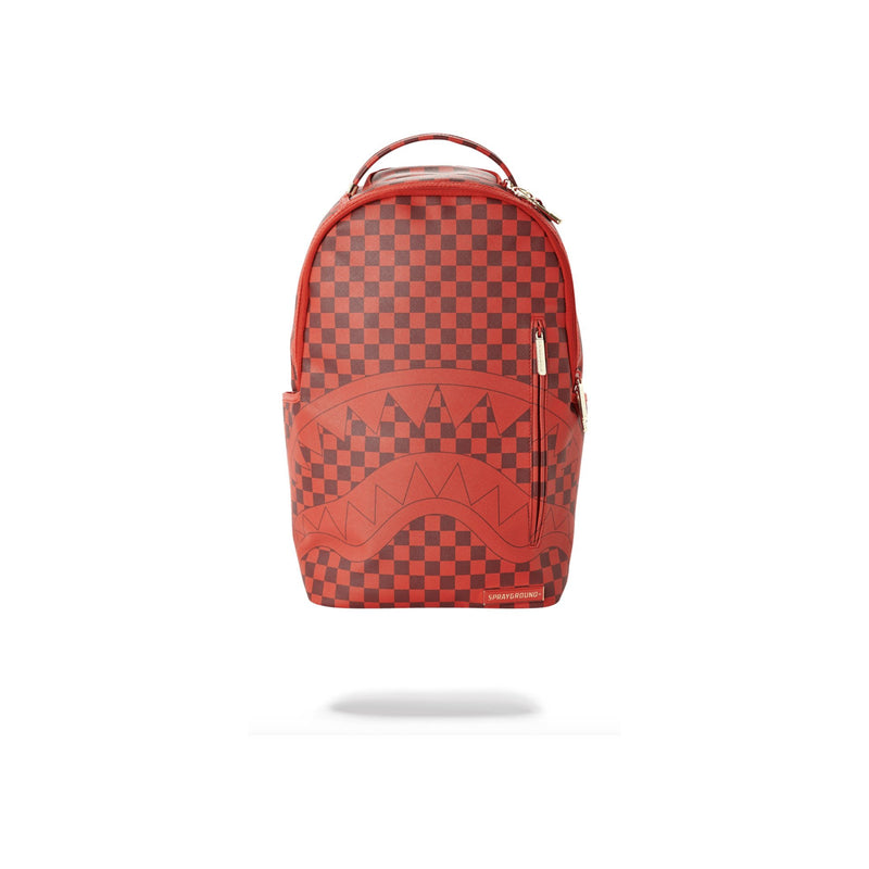 Sprayground Sharks In Paris Backpack Checkered Red Front