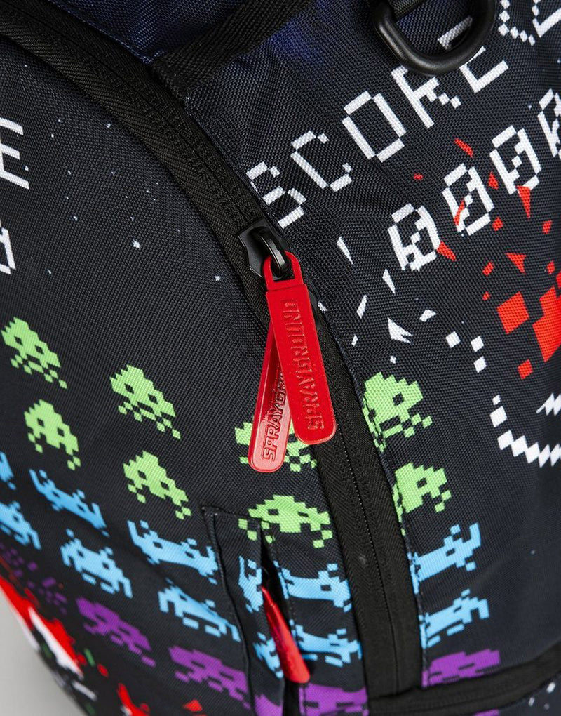 Sprayground Space Invaders Shark Backpack Black Zippers