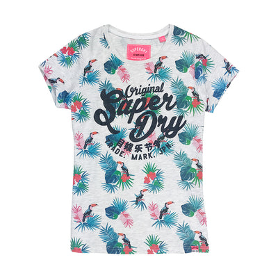 Superdry Swirly AOP Entry Tee White